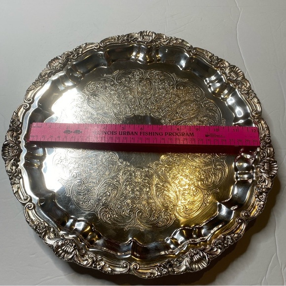 Old English by Poole Footed 5931 EPCA Silverplated Ornate Serving Tray Gorgeous - Picture 6 of 6